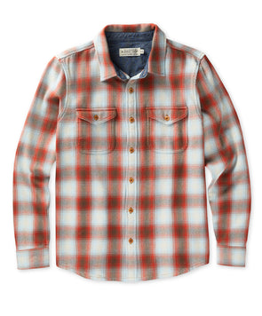 Outerknown Blanket Shirt in Titian Rust Sands Plaid