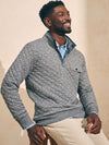Faherty Epic Quilted Fleece Pullover in Carbon Melange