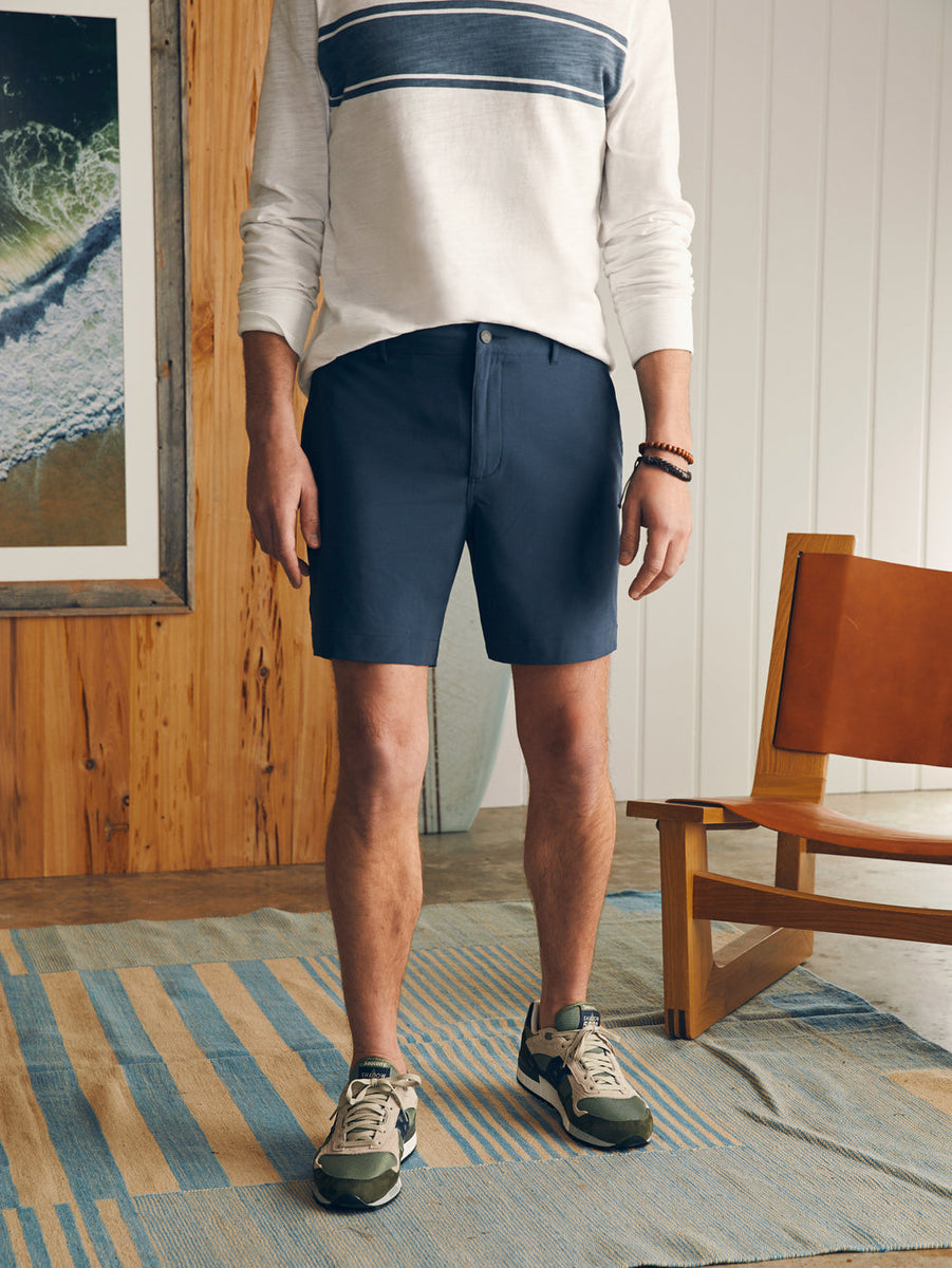 Faherty Belt Loop All Day Shorts 7 in Dark Blue Nights