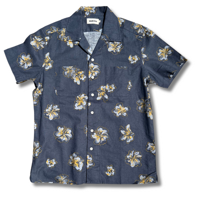 Taylor Stitch SS Conrad Shirt in Dark Blue Floral