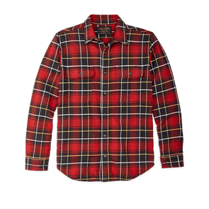 Filson Vintage Flannel Work Shirt in Red Charcoal Plaid