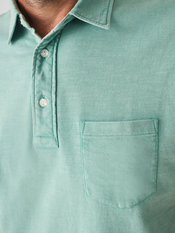 Faherty Sunwashed Polo in Lagoon Teal