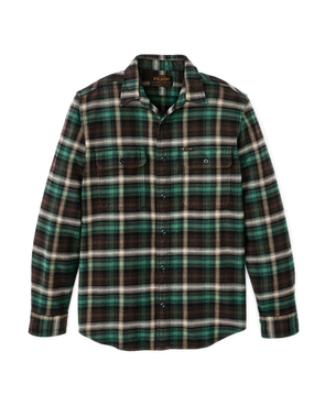 Filson Vintage Flannel Work Shirt in Brown/Cream Plaid