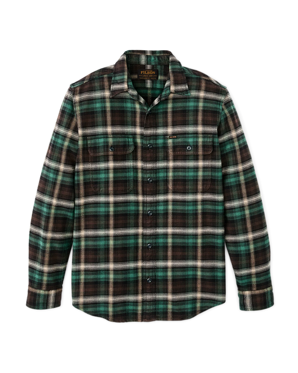 Filson Vintage Flannel Work Shirt in Brown/Cream Plaid
