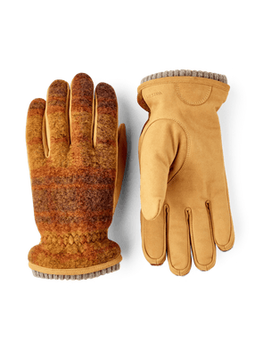 Hestra Nubuck and Wool Noah Gloves in Mustard Multi