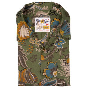 Naked & Famous Aloha SS Shirt Vintage Pique in Green