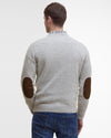 Barbour Essential Patch Crew Sweater in Light Grey Marl