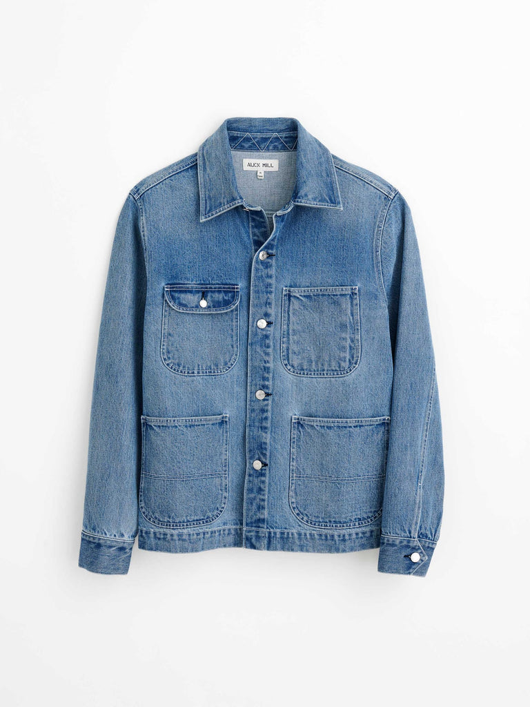 Alex MIll Work Jacket in Vintage Wash Denim