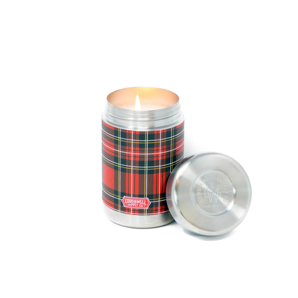 Good & Well Supply Plaid Vintage Canteen Candle - Around the Fire