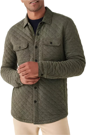 Faherty Epic Quilted CPO in Olive Melange