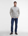 Barbour Essential Patch Crew Sweater in Light Grey Marl