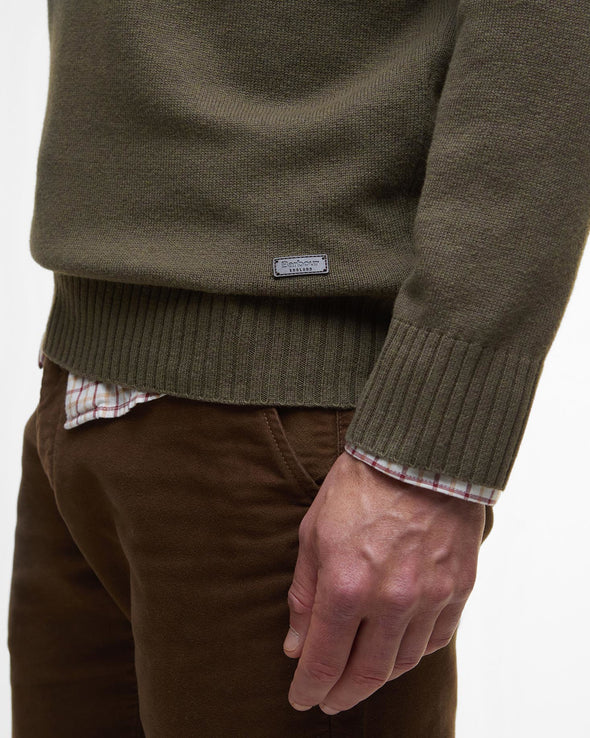 Barbour Kelson Half-Zip Jumper in Olive