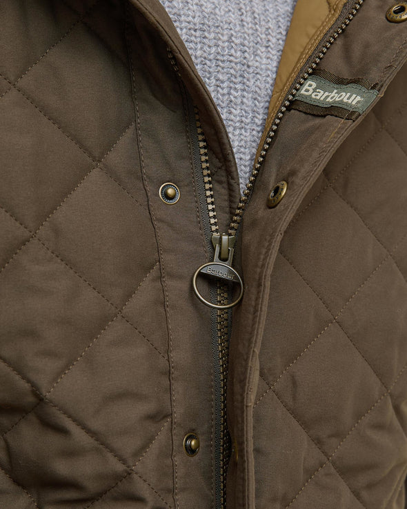 Barbour Shoveler Quilted Jacket in Dark Olive