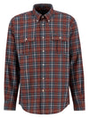 Barbour Saldon Thermo-Weave Checked Shirt in Fired Brick