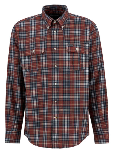 Barbour Saldon Thermo-Weave Checked Shirt in Fired Brick