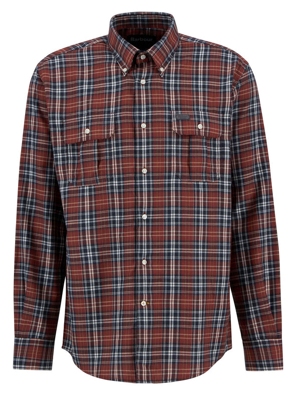 Barbour Saldon Thermo-Weave Checked Shirt in Fired Brick