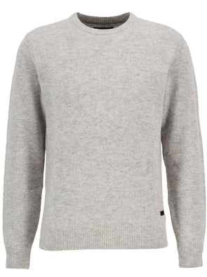 Barbour Essential Patch Crew Sweater in Light Grey Marl