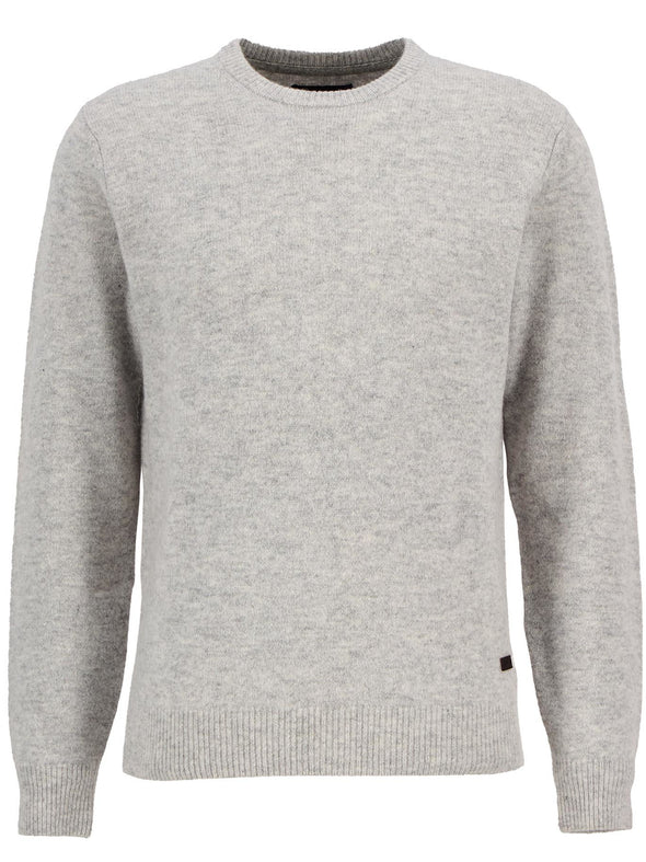 Barbour Essential Patch Crew Sweater in Light Grey Marl