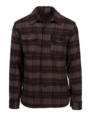 Schott N.Y.C. Plaid CPO Wool Shirt Jacket in Brown