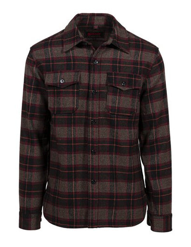 Schott N.Y.C. Plaid CPO Wool Shirt Jacket in Brown