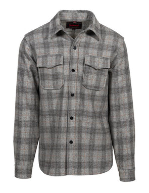 Schott N.Y.C. Plaid CPO Wool Shirt Jacket in Heather Grey