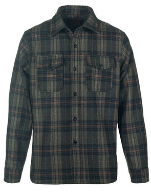 Schott N.Y.C. Plaid CPO Wool Shirt Jacket in Olive
