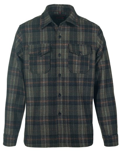 Schott N.Y.C. Plaid CPO Wool Shirt Jacket in Olive