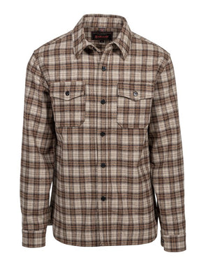 Schott N.Y.C. Plaid CPO Wool Shirt Jacket in Tan