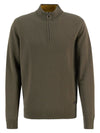 Barbour Kelson Half-Zip Jumper in Olive