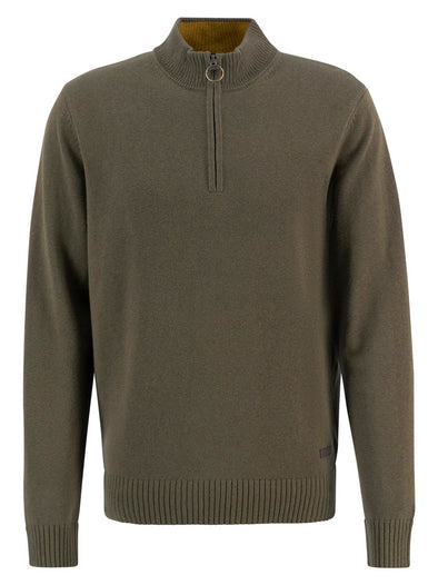 Barbour Kelson Half-Zip Jumper in Olive