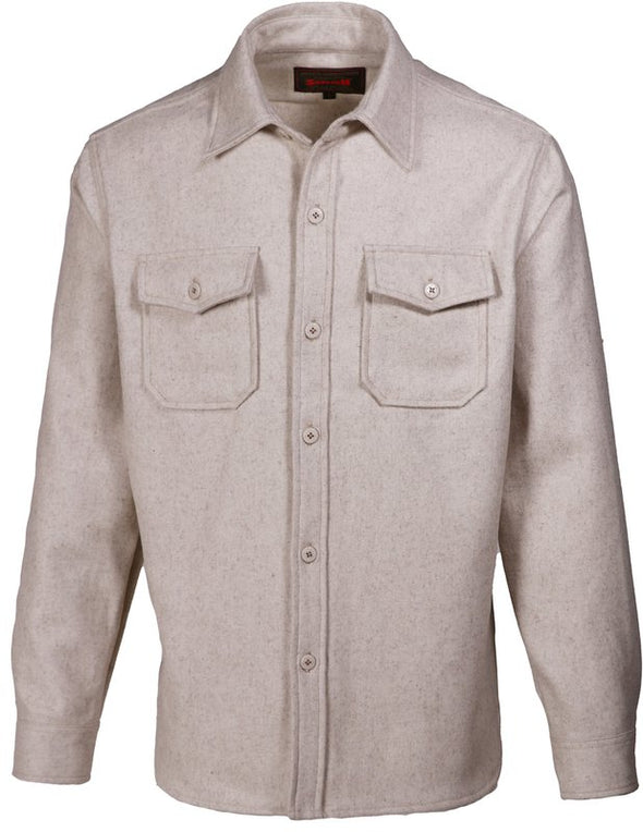 Schott N.Y.C. CPO Wool Shirt Jacket in Oatmeal