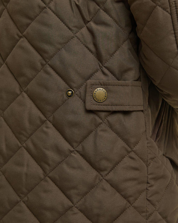 Barbour Shoveler Quilted Jacket in Dark Olive