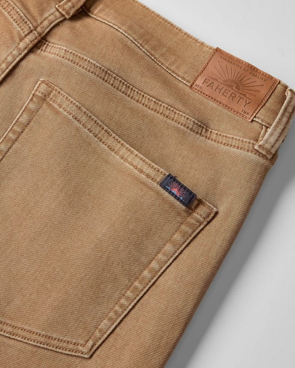 Faherty Stretch Terry 5 Pocket Pant in Elk Brown