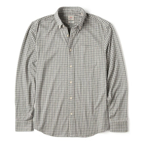 Faherty Coastline Knit Shirt in Fox Grey Gingham