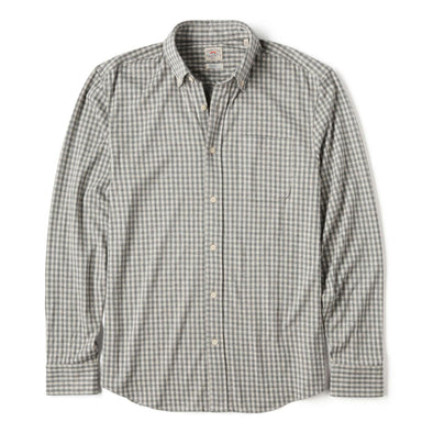 Faherty Coastline Knit Shirt in Fox Grey Gingham
