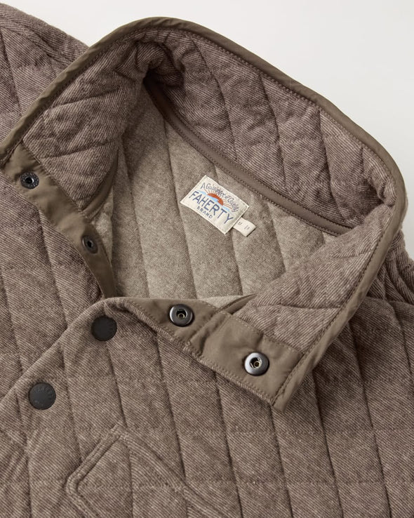Faherty Epic Quilted Pullover in Mountain Branch Heather