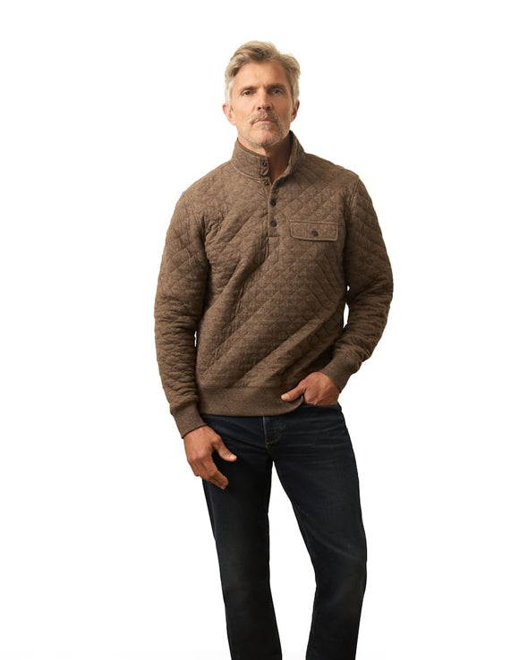 Faherty Epic Quilted Pullover in Mountain Branch Heather