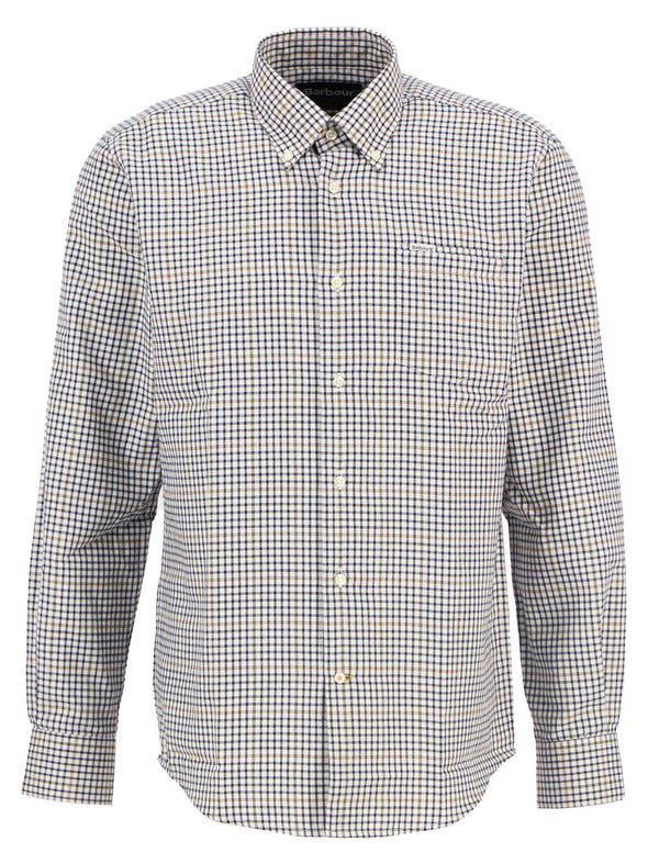 Barbour Henderson Thermo Weave Long-Sleeved Shirt in Whisper White