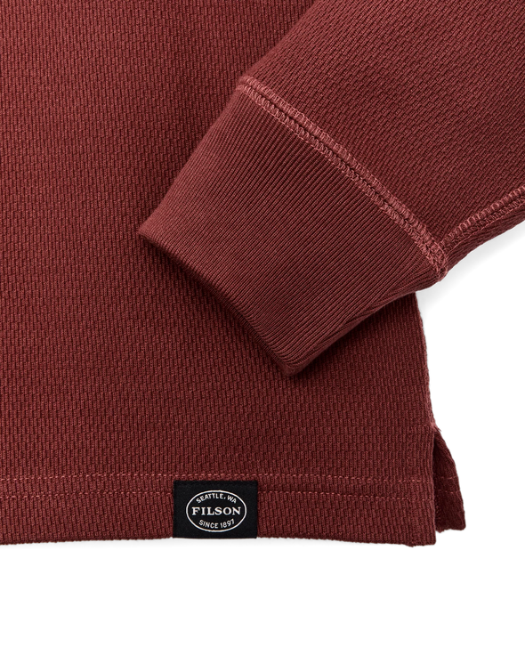 Filson Waffle Knit Thermal Crewneck in Fired Brick