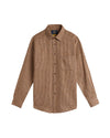 Portuguese Flannel Abstract Pied Poule LS Shirt Brown