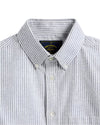 Portuguese Flannel Brushed Oxford Stripe in Blue