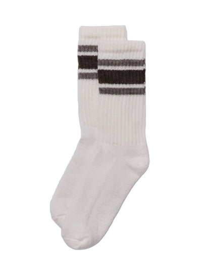 American Trench Merino Retro Stripe Sock in Brown/Elk