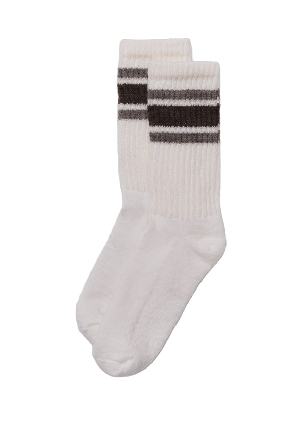 American Trench Merino Retro Stripe Sock in Brown/Elk