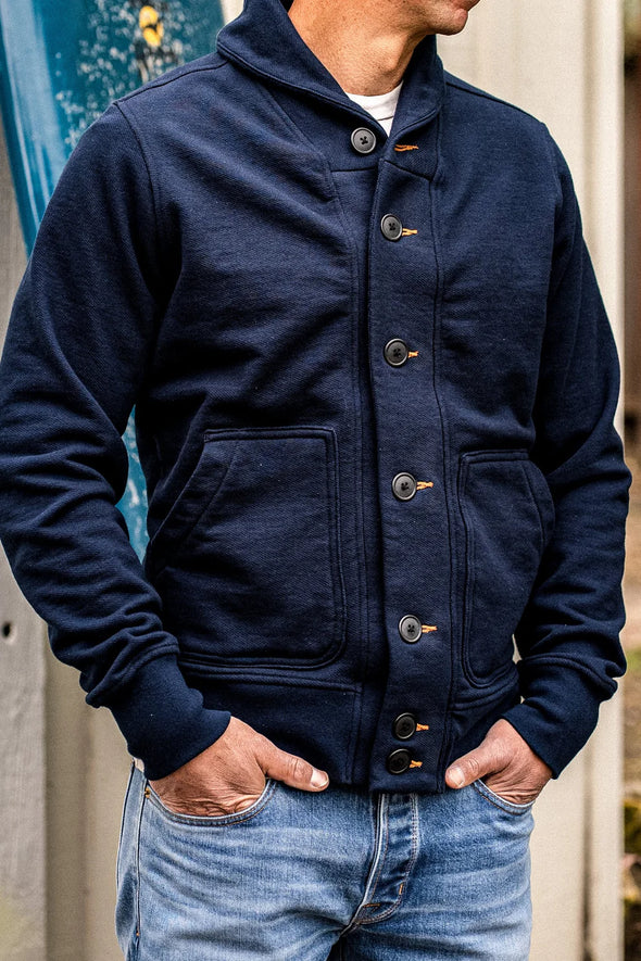 WIESMADE Bodega Shawl Cardigan in Navy
