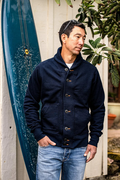 WIESMADE Bodega Shawl Cardigan in Navy