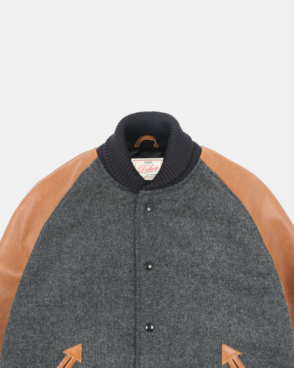 Dehen 1920 Varsity Jacket -in Granite / Black / Antique Rust