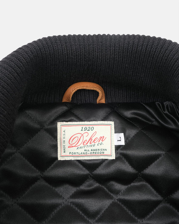 Dehen 1920 Varsity Jacket -in Granite / Black / Antique Rust