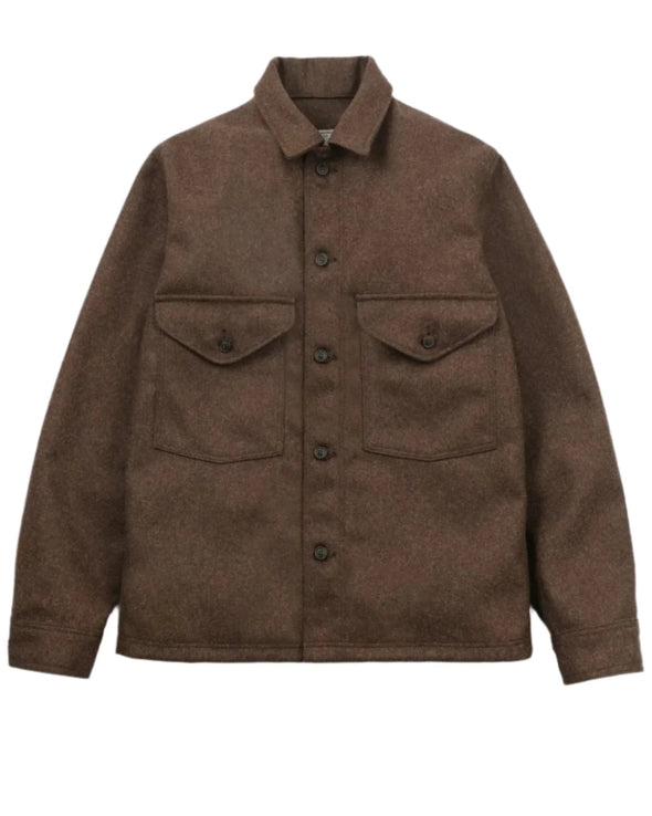 Dehen 1920 Skyline Overshirt in Medium Brown Mix