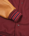 Dehen 1920 Varsity Jacket -in Burgundy / Navy & Scarlet / Rust