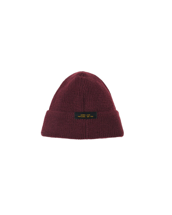 Dehen 1920 Wool Knit Watch Cap in Burgundy